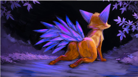 animal_genitalia animal_vulva atmospheric canine_genitalia canine_vulva cave dark female feral genitals glowing kneeling solo vulva buttercup_saiyan canid canine mammal netskie