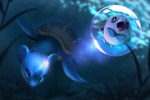 blue_eyes duo feral underwater water lapres nintendo pokemon generation_1_pokemon generation_7_pokemon lapras pokemon_(species) rowlet 2021 3:2 blue_theme digital_media_(artwork) hi_res