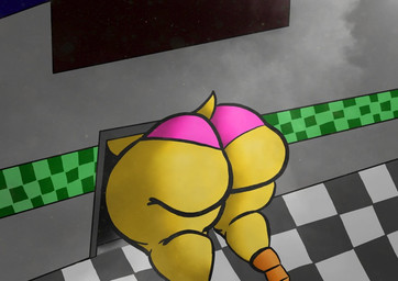 big_butt butt clothing dust_cloud female huge_butt inside kneeling machine scut_tail short_tail solo stuck_in_vent tail thick_lineart thick_thighs underwear mementomoriye five_nights_at_freddy's five_nights_at_freddy's_2 scottgames toy_chica_(fnaf) robot digital_media_(artwork) shaded