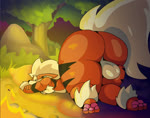 anthro anthrofied anus arm_tuft backsack balls big_butt blush bouncing_balls butt campfire chest_tuft detailed_background femboy fire fur genitals grass leg_tuft looking_at_viewer looking_back looking_back_at_viewer lying male narrowed_eyes night nude on_front orange_body orange_fur outside pawpads perineum pink_anus pink_pawpads plant pokemorph presenting presenting_anus presenting_balls presenting_hindquarters rear_view rock shaking_butt sleeping_bag solo stripes tail thick_thighs tree tuft wide_hips iguanasarecool nintendo pokemon arcanine generation_1_pokemon pokemon_(species) 2023 animated no_sound short_playtime webm