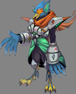 3_toes anthro arm_armor armor beak blue_body blue_feathers bottomwear clothed clothing eyebrows feather_hair feather_hands feathers feet fully_clothed grey_background hair looking_at_viewer male nails open_beak open_mouth open_smile pants pauldron pseudo_hair scarf sharp_nails short_hair simple_background smile solo standing toes tongue psibunny deltarune undertale_(series) berdly avian bird 2025 absurd_res hi_res