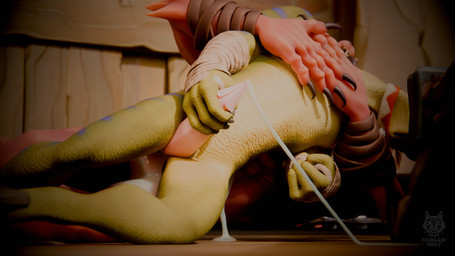 anthro anthro_on_anthro armor aroused axe barbarian bodily_fluids close-up corner cum cum_in_ass cum_inside cum_spill duo ear_piercing ejaculation floor genital_fluids genitals green_body green_skin male male/male penetration penile penile_penetration penis piercing public public_sex red_body red_skin sex tavern tribal weapon wood wood_floor foirgairwolf mythology howlark_(foirgairwolf) canid canine lizard lizardman mammal mythological_canine mythological_creature reptile scalie werecanid werecanine werecreature werewolf 16:9 3d_(artwork) 4k absurd_res blender_(artwork) blender_cycles_(artwork) digital_media_(artwork) hi_res story story_at_source story_in_description widescreen