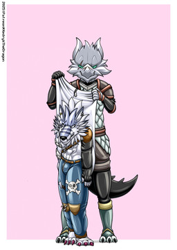armor bulge clothing costume costume_transformation latex male suit suit_transformation takeover transformation zipper xedrykthedragon bandai_namco digimon canid canine canis digimon_(species) kobold mammal scalie weregarurumon wolf hi_res