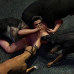 bestiality big_breasts bite breast_bite breast_play breasts female female_on_feral feral forced group human_focus human_on_feral interspecies neck_bite not_furry_focus pointy_ears prick_ears realistic_feral canis3 arianna boxer_(dog) bulldog canid canine canis dobermann domestic_dog german_shepherd great_dane herding_dog human mammal mastiff molosser pastoral_dog pinscher 1:1 3d_(artwork) digital_media_(artwork)