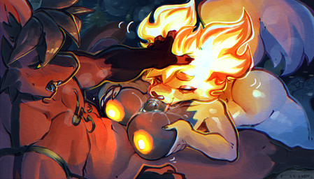 anthro bodily_fluids breast_play breasts breath cum cum_on_breasts duo female fire fur genital_fluids genitals glowing glowing_nipples lying male male/female nipples on_back outdoor_background outdoor_nudity outside_sex penis rechnar_(rechnar) saliva sex titfuck titfuck_fellatio cjfurs mythology yasuo_(yasuderg) dragon eastern_dragon elemental_creature fire_creature furred_dragon furred_scalie mythological_creature mythological_scalie scalie digital_media_(artwork) digital_painting_(artwork) hi_res painting_(artwork)