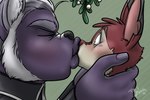 anthro blush dominant dominant_male duo forced forced_kiss french_kissing holidays kiss_on_lips kissing lips male male/male mistletoe plant size_difference submissive submissive_male surprise surprised_expression thick_lips tekandprieda_(artist) christmas the_rune_tapper king_zephyrus_(tekandpreida) tek_(tekandprieda) mammal mephitid murid murine rat rodent skunk 2022 digital_media_(artwork) signature