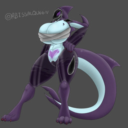 anthro big_breasts big_tail breasts female huge_breasts machine small_waist tail thick_thighs wide_hips womb_tattoo project_alex abissal aquatic fish mackerel_shark megalodon prehistoric_species shark 1:1 absurd_res hi_res