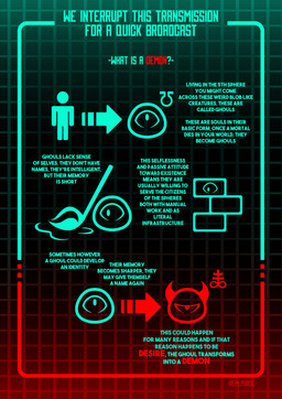 1_eye 2_horns brick broom cleaning_tool corruption directional_arrow duo horn looking_at_viewer story_in_picture text rem_phase goo_creature human mammal 2025 absurd_res comic digital_media_(artwork) english_text hi_res