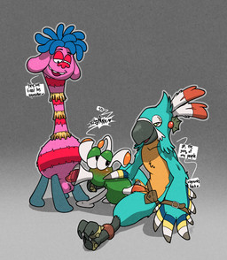 balls dialogue erection fellatio genitals group group_sex long_neck machine male male/male oral penile penis sex size_difference spitroast text threesome trio argon_vile breath_of_the_wild dreamworks iz_(toy) nintendo the_legend_of_zelda trolls_(dreamworks) kass_(tloz) prince_darnell_(trolls) avian rito robot troll_(trolls) english_text hi_res