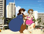 anthro belly big_belly big_breasts blush breasts brown_eyes brown_hair clothed clothing copyright_symbol duo female green_eyes hair hyper hyper_pregnancy open_mouth pregnant swimwear symbol tankini two-piece_swimsuit satsumalord cindy_(satsumalord) millicent_(satsumalord) border_collie canid canine canis collie domestic_cat domestic_dog felid feline felis herding_dog mammal pastoral_dog sheepdog 2010 digital_media_(artwork)