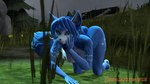 3d_background anthro blue_body blue_fur blue_hair female forest forest_background fur green_eyes hair looking_at_viewer nature nature_background plant pose solo tree white_body white_fur soda_rakoon nintendo star_fox warfare_machine krystal_(star_fox) warfare_krystal canid canine fox mammal 16:9 3d_(artwork) digital_media_(artwork) hi_res pinup source_filmmaker_(artwork) widescreen