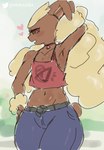 anthro belt brown_body clothed clothing eyelashes femboy heart_symbol looking_at_viewer male navel open_mouth solo gammainks nintendo pokemon jayden_(gammainks) generation_4_pokemon lopunny pokemon_(species) 2023 artist_name hi_res