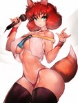 big_breasts breasts cleavage clothed clothing electronics female green_eyes hair looking_at_viewer microphone red_hair solo thick_thighs wide_hips fumio936 koto_(yu_yu_hakusho) animal_humanoid canid canid_humanoid canine canine_humanoid fox_humanoid humanoid mammal mammal_humanoid 3:4 hi_res