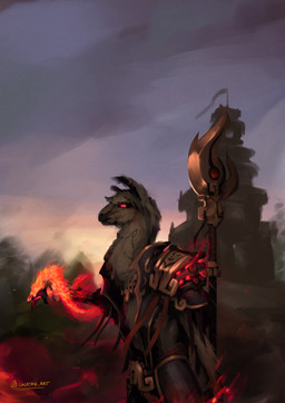 anthro arm_tattoo armor clothing fantasy_weapon fur glowing glowing_eyes glowing_markings holding_object holding_weapon long_neck markings neck_tattoo pauldron robe solo tattoo weapon gaertan alpaca camelid llama mammal 2025 absurd_res digital_media_(artwork) hi_res
