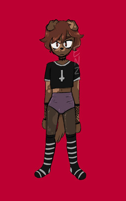 anthro anthrofied arm_warmers armwear bottomwear bulge choker clothing crop_top cross eyelashes femboy fishnet_arm_warmers fishnet_armwear fishnet_clothing floppy_ears folded_ears footwear hotpants inverted_cross jewelry looking_at_viewer male male_anthro markings midriff navel necklace neutral_expression shirt shorts socks solo spots spotted_markings tail tight_bottomwear tight_clothing tight_shorts topwear enidnalaza the_binding_of_isaac_(series) max_(tboi) canid canine canis domestic_dog mammal 2021 hi_res watermark