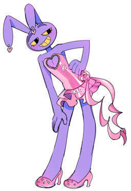 anthro big_ears blush cleavage_cutout clothing cutout dress female footwear fur hand_on_hip hand_on_own_hip high_heels humanoid_hands looking_at_viewer pink_clothing pink_dress pink_footwear pink_high_heels pink_shoes purple_body purple_fur shoes simple_background smile smiling_at_viewer solo standing white_background lyssahh glitch_productions the_amazing_digital_circus jax_(tadc) lagomorph leporid mammal rabbit 2026 absurd_res digital_drawing_(artwork) digital_media_(artwork) english_description hi_res trans_(lore) trans_woman_(lore)