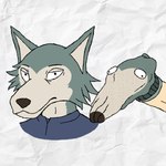 anthro clothed clothing footwear fur grey_body grey_fur humor looking_at_viewer male simple_background sock_puppet socks solo annaengine beastars let_me_do_it_for_you legoshi_(beastars) canid canine canis mammal wolf 1:1 digital_drawing_(artwork) digital_media_(artwork) hi_res meme