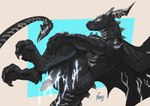 animal_genitalia anthro black_body black_claws black_horn black_membrane black_penis black_scales bodily_fluids claws cum erection genital_fluids genital_slit genitals glowing glowing_body glowing_cum glowing_genitalia glowing_penis horn knot male membrane_(anatomy) membranous_wings penis scales solo tapering_penis unusual_bodily_fluids unusual_cum unusual_genital_fluids ventral_scales white_penis wings negy mythology zathir dragon mythological_creature mythological_scalie scalie hi_res