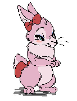accessory bow_ribbon cheek_tuft facial_tuft fur furgonomics hair_accessory hair_bow hair_ribbon head_tuft pink_body pink_fur ribbons simple_background smile solo standing tail tail_accessory tail_bow tail_ribbon tuft whiskers white_background conditional_dnp tohupo primrose_(tohupo) lagomorph leporid mammal rabbit 2021 digital_media_(artwork) pixel_(artwork)