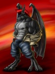 abs anthro barefoot biceps big_muscles biped black_body black_fur black_nipples black_nose bottomwear bulge claws clothed clothing denim denim_bottomwear denim_clothing ear_piercing eyewear fangs feet fur goggles grey_body grey_fur grin hair jeans looking_at_viewer male membrane_(anatomy) membranous_wings muscular muscular_anthro muscular_male nipple_piercing nipples open_clothing open_shirt open_topwear pants pecs piercing pose red_eyes red_hair shirt shorts smile solo standing teeth toe_claws topwear underwear undressing wings grisser third-party_edit johann bat mammal 3:4 artist_collaboration color_edit colored hi_res