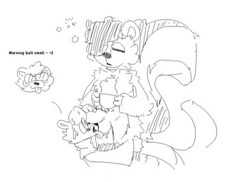 anthro ball_lick ball_nuzzling balls beverage big_penis blep blush bodily_fluids clothed clothing coffee coffee_mug duo erection eyes_closed eyewear fur genital_fluids genitals glasses hair hair_over_eye holding_coffee holding_coffee_mug humanoid_genitalia humanoid_penis licking male male/male nude opaque_glasses oral penis precum precum_on_head round_glasses sex short_hair tail text tired tongue tongue_out wearing_glasses noofooba tuko_(tukoferret) wix_(skunkwix) domestic_ferret mammal mephitid mustelid musteline skunk striped_skunk true_musteline weasel 2025 aliasing black_and_white digital_drawing_(artwork) digital_media_(artwork) english_text microsoft_paint_(artwork) monochrome sketch