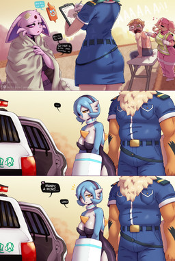 anthro arrested band-aid bandage bar_emanata big_breasts blurred_text bodily_fluids breasts burn_scar car cleavage clipboard clothed clothing collar dialogue ear_piercing ellipsis emanata eyebrows eyelashes faceless_anthro faceless_character faceless_female faceless_human faceless_male female female_anthro female_human fingers forehead_gem gem group hair holding_object light_body light_skin linked_speech_bubble male male_anthro male_human name_in_dialogue open_mouth outside pain piercing police police_car police_vehicle scar screaming sitting speech_bubble tears tears_of_pain text topless topless_human topless_male vehicle wounded gammainks nintendo pokemon alex_(gammainks) mandy_(gammainks) officer_jenny vanessa_(gammainks) animate_inanimate arcanine audino eeveelution espeon gardevoir generation_1_pokemon generation_2_pokemon generation_3_pokemon generation_4_pokemon generation_5_pokemon human mammal pokemon_(species) rotom rotom_phone shiny_pokemon 2025 absurd_res artist_name comic digital_media_(artwork) english_text hi_res