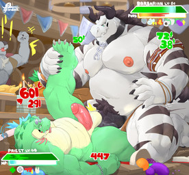 anal anal_penetration angry anthro anthro_on_anthro anthro_penetrated anthro_penetrating anthro_penetrating_anthro armband balls barefoot belly biceps big_muscles big_pecs big_penis bracelet candle claws clothed clothing collar countershading duo_focus eggplant emanata erection exclamation_point feet fire food fruit fur furniture gameplay_mechanics genitals grape group gui health_bar horn huge_pecs humanoid_genitalia humanoid_penis inside jewelry lying male male/male male_penetrated male_penetrating male_penetrating_male meat musclegut muscular muscular_anthro muscular_male narrowed_eyes navel nipples non-mammal_balls non-mammal_nipples nude number on_back partially_clothed pecs penetration penile penile_penetration penis penis_in_ass penis_size_difference plant pubes public public_sex scales sex smile table tavern teeth text thong thong_down tongue tongue_out trio tuft underwear underwear_down grandall_(artist) mythology grandall_(character) alligator alligatorid canid canine canis crocodilian dragon mammal mythological_creature mythological_scalie reptile scalie wolf 2022 english_text hi_res signature