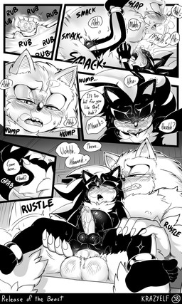 abdominal_bulge anal anal_penetration anthro balls balls_blush belly_blush big_arms big_balls big_hands big_nose big_penis black_nose blush blush_lines blushy bodily_fluids body_blush breath chest_tuft claws dialogue duo ear_blush fangs fluffy fluffy_chest genitals huge_balls huge_penis internal internal_anal larger_male male male/male moan muscular muscular_anthro muscular_male nipples on_bottom on_top panting pecs penetration penis prostate_stimulation quills_(anatomy) reverse_cowgirl_position sex sharp_teeth sitting size_difference speech_bubble sweat sweatdrop sweaty_face teeth text tuft vein veiny_penis krazyelf sega sonic_the_hedgehog_(series) sonic_unleashed shadow_the_hedgehog sonic_the_hedgehog sonic_the_werehog eulipotyphlan hedgehog mammal werecreature wereeulipotyphlan werehog 3:5 absurd_res black_and_white comic english_text hi_res monochrome