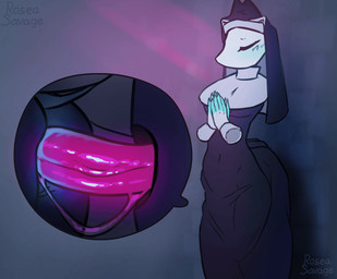 abdominal_bulge anal anal_penetration anthro clothed clothing dress female floating_hands genitals glory_hole humanoid_genitalia lube_drip machine nun nun_outfit partially_clothed penetration penile penile_penetration raised_clothing raised_dress through_wall tight_clothing roseasavage deltarune undertale_(series) tasque_manager tasque_manager_(nun) darkner felid mammal robot 2d_animation animated frame_by_frame hi_res loop no_sound