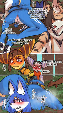 ahegao angry anthro aroused big_breasts blush bodily_fluids breast_grab breast_play breast_squish breasts carrying_another clothed clothed_male clothing dialogue dripping duo feet female fingering fingering_self genital_fluids genitals group hand_on_breast looking_pleasured male masturbation melee_weapon nipples nude nude_anthro nude_female paws pink_nipples polearm pose prosthetic prosthetic_arm prosthetic_limb robotic_arm running soles spacesuit spear speech_bubble squish striped_body stripes surprised tattoo teeth text tongue tongue_out vaginal vaginal_fingering vaginal_fluid_drip vaginal_fluids vaginal_masturbation vulva weapon wuwutim nintendo ratchet_and_clank sony_corporation sony_interactive_entertainment star_fox fan_character krystal_(star_fox) ratchet_(ratchet_and_clank) rivet_(ratchet_and_clank) canid canine cheetah domestic_cat felid feline felis fox lombax mammal 4k 9:16 absurd_res comic crossover english_text hi_res multiple_scenes