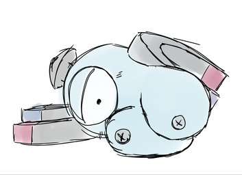 1_eye big_breasts breasts female kaceuth magnemite metal nintendo not_furry pokémon pokémon_(species) solo video_games