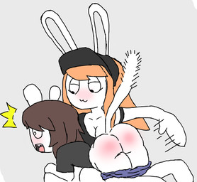 anthro ass_up butt butt_focus butt_slap dominant dominant_female duo female gasp male male/female slap spank_marks spank_marks_on_ass spanked_butt spanking spanking_focus cake_milord tina_(tonytoran) tony_(tonytoran) chinchilla chinchillid mammal rodent