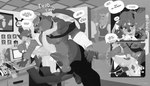 anal anal_penetration anthro balls belt big_balls big_penis bite blush bodily_fluids boss boss_and_employee bottomwear bubble_butt buckteeth butt chair clock clothed clothing computer cubicle cum cum_drip cum_in_ass cum_inside cumshot desk detailed_background dialogue dripping duo ejaculation electronics employee employee_of_the_month employee_uniform erection exhibitionism eyewear fur furniture genital_fluids genitals glasses hair humanoid_genitalia humanoid_penis inside jacket licking licking_lips male male/male male_penetrated male_penetrating male_penetrating_male musclegut muscular muscular_male necktie nipples note_pad nude oblivious office office_chair office_clothing onomatopoeia open_belt open_mouth orgasm pants pawpads pecs penetration penile penis phone phone_call phone_ringing question_mark risky_sex sex shirt shoulder_bite size_difference sound_effects speech_bubble sweat table tail teeth text tongue tongue_out topwear unbuttoned unbuttoned_shirt unprofessional_behavior angryrawcoon background_character ourobunny binturong canid canine canis fox lagomorph leporid mammal rabbit viverrid wolf 7:4 absurd_res comic digital_media_(artwork) english_text greyscale hi_res monochrome