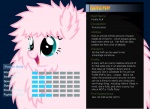 blue_eyes character_bio female feral fluffy fur hair open_mouth parody pink_body pink_fur pink_hair profile solo stats text pika-robo hasbro my_little_pony ultimate_marvel_vs._capcom_3 fan_character fluffle_puff earth_pony equid equine horse mammal pony 2013 digital_media_(artwork) english_text