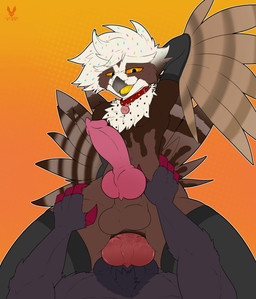 anal anal_penetration animal_genitalia animal_penis anthro anus arm_warmers armpit_fetish armpit_play armwear balls beak big_balls big_penis butt canine_genitalia canine_penis claws clothing collar cowgirl_position duo erection feathers femboy food from_front_position genitals hand_on_butt hand_on_hip hand_on_leg hand_on_thigh hung_bottom hung_femboy knot knotted_penis legwear licking licking_lips looking_down lying male male/male male_penetrated male_penetrating male_penetrating_male multicolored_penis muscular on_back on_bottom on_top penetration penile penile_penetration penis penis_in_ass penis_tip pink_penis sex sheath spread_butt spreading tail thigh_highs tongue tongue_out transformation cutefckngbunny nintendo pokemon ceilo_(wafflezcol) avian bird food_creature generation_5_pokemon owl pokemon_(species) pulsatrix spectacled_owl true_owl zoroark absurd_res hi_res