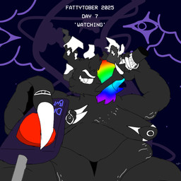 ambiguous_gender anthro bottle colored_nails container controller dark_fountain drinking eye_nipples eyes_on_hands female hair horn jagged_horn long_nails meme_pose multi_eye multicolored_hair nails overweight overweight_anthro overweight_female pushbutton rainbow_hair remote_control solo stretch_marks unusual_anatomy unusual_eye_placement vcr_osd_mono white_nails nu_upsilon deltarune fattytober mythology sipping_beer_on_a_couch_stock_image undertale_(series) seraph_(nu_upsilon) dragon mythological_creature mythological_scalie scalie titan_(deltarune) 1:1 meme