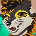 alternate_color anthro bioluminescence fur glowing gold_markings looking_at_viewer male markings solo white_body white_fur white_markings yellow_body yellow_eyes yellow_fur xbabymoondrop ascended_xevian xevian_(xevianlight) rexouium 1:1 icon