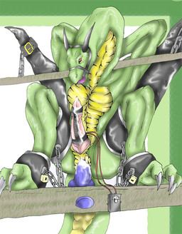 anal anal_penetration animal_genitalia anthro ball_gag bdsm bodily_fluids bondage bound chain cum dildo electrostimulation gag genital_fluids genital_slit genitals lock male padlock penetration penis red_eyes sex_toy solo tail randomdragon mythology dragon mythological_creature mythological_scalie scalie 2007