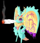 anthro drugs feral male marijuana smoke smoking solo doc002 kirby_(series) kirby_and_the_forgotten_land mario_smoking_weed nintendo ralsei_smoking_blunt fecto_elfilis alien alpha_channel hi_res