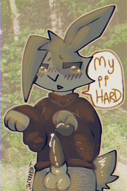 animal_genitalia animal_penis anthro balls bodily_fluids bottomless clothed clothing erection forest forest_background genital_fluids genitals glistening glistening_body glistening_eyes glistening_genitalia glistening_penis gynomorph hoodie hoodie_only intersex lagomorph_penis light nature nature_background paw_pose penis photobashing plant pose precum rock scar self-harm_scars sheath solo standing text topwear topwear_only tree jackrabbit_(artist) ashtray_(jackrabbit) lagomorph leporid mammal rabbit 2025 absurd_res digital_media_(artwork) english_text hi_res ibispaint_(artwork) lighting shaded nonbinary_(lore) trans_(lore) trans_woman_(lore)