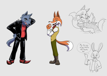 anthro black_bottomwear black_clothing black_jacket black_pants black_topwear boots bottomwear clothed clothing cuddling dialogue footwear fur green_bottomwear green_clothing green_pants grey_background grey_body grey_fur group hug jacket male multicolored_body multicolored_fur multiple_poses orange_body orange_fur pants pose red_clothing red_footwear red_shirt red_shoes red_topwear shirt shoes simple_background smile tail tail_motion tailwag text topwear trio two_tone_body two_tone_fur vest white_body white_clothing white_fur white_shirt white_topwear yellow_clothing yellow_topwear yellow_vest purpleluckystar don't_eat_the_neighbours fox_(don't_eat_the_neighbours) rabbit_(don't_eat_the_neighbours) wolf_(don't_eat_the_neighbours) canid canine canis fox lagomorph leporid mammal rabbit wolf 2026 absurd_res digital_media_(artwork) english_text hi_res