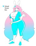 anthro bell bell_collar big_breasts bikini bikini_top biped blue_hair braided_hair breasts cleavage closed_smile clothed clothing collar eye_through_hair eyebrow_through_hair eyebrows eyelashes eyelashes_through_hair fanny_pack female floppy_disk fur hair hair_bun huge_breasts inner_boob inner_ear_fluff jingle_bell jingle_bell_collar long_ears long_hair mouth_closed multicolored_hair multiple_outfits open_clothing open_topwear pigtails pink_hair scut_tail short_tail smile solo standing swimwear tail topwear translucent translucent_hair tuft twin_braids two-piece_swimsuit two_tone_hair white_body white_fur theycallhimcake mac_(theycallhimcake) lagomorph leporid mallkin mammal rabbit animated full-length_portrait hi_res loop portrait short_playtime slideshow