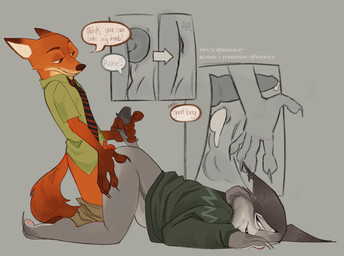 anal anal_knotting anal_penetration anthro anus ass_up bodily_fluids bottomless butt butt_grab clothed clothing cum cum_in_ass cum_inside dialogue duo from_behind_position genital_fluids genitals good_boy hand_on_butt knot knotting leapfrog_position male male/male male_penetrated male_penetrating male_penetrating_male penetration penile penile_penetration penis penis_in_ass sex side_view tail tail_grab text topwear entjuice7 disney zootopia nick_wilde pawbert_lynxley canada_lynx canid canine felid feline fox lynx mammal english_text hi_res