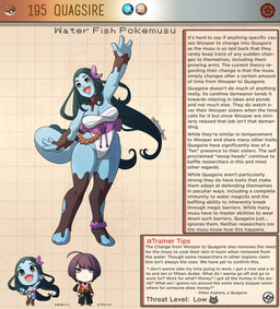 3_fingers 3_toes accessory bow_ribbon breasts clothing feet female fingers flower green_hair grey_eyes hair hair_accessory hair_bow hair_ribbon male mud open_mouth plant purple_hair purple_sash ribbons smile standing tail text toes kinkymation nintendo pokemon generation_2_pokemon human humanoid mammal pokemon_(species) quagsire digital_media_(artwork) english_text hi_res
