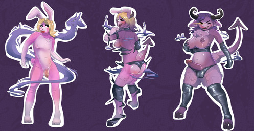 anthro balls base_one_layout basic_sequence big_breasts blonde_hair breast_growth breasts butt chest_tuft corruption duo erection flaccid gender_transformation genitals glowing glowing_eyes growth gynomorph hair hand_on_breast intersex linear_sequence male mtg_transformation mti_transformation navel nipples nude one_row_layout open_mouth penis possession purple_hair scared scut_tail short_tail simple_background smile spade_tail standing tail tail_growth textured_background three_frame_image three_frame_sequence tongue tongue_out transformation transformation_sequence tuft reddishmaroon demon lagomorph leporid mammal rabbit spirit 2017 hi_res sequence