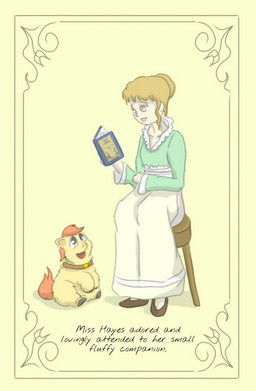 ambiguous_feral ambiguous_gender blonde_hair blouse book bottomwear brown_clothing brown_collar brown_eyes brown_footwear brown_shoes chair clothed clothed_human clothing collar duo female female_human feral footwear fully_clothed furniture green_blouse green_clothing green_topwear hair happy holding_book holding_object hooves light_body light_skin lips looking_up_at_another open_mouth orange_hair orange_tail pants pink_lips reading shoes sitting smile tail text topwear white_bottomwear white_clothing white_pants young young_ambiguous young_feral carpdime fluffy_pony fluffy_pony_(species) human mammal cover_art digital_media_(artwork) english_text shaded