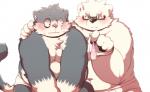 after_sex belly blush bodily_fluids clothing condom cum duo eyewear fur genital_fluids glasses hug humanoid_hands kemono male male/male moobs sexual_barrier_device underwear white_body white_fur dosanco15 bear felid feline mammal 2020