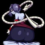 big_butt black_hair blue_skin bone butt clothing female hair huge_butt leviathan_(skullgirls) looking_at_viewer looking_back red_eyes sitting skullgirls squigly stitches undead video_games zombie
Rating: Safe
Score: 4
User: Jirokoshi
Date: December 31, 2013