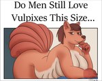 8_breasts anthro big_breasts breasts butt caption curvy_figure eyebrows eyelashes female multi_breast multi_tail nude solo tail text pickles-hyena do_men_still_love_women_this_size nintendo pokemon generation_1_pokemon pokemon_(species) vulpix colored digital_media_(artwork) english_text meme