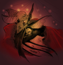 anthro duo love romantic romantic_ambiance katsuke disney zootopia lucy_(lettup) bat leaf-nosed_bat mammal microbat vampire_bat yangochiropteran story story_in_description